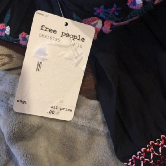 NWT Free People off the shoulder Mini gypsy Dress festival embroidered - Picture 8 of 10